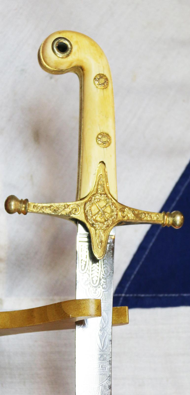 Crimean War, Indian Mutiny & Zulu War Service 1831 Pattern General Officer's Sword Mamaluke with Rare Copper Gilt & Leather Mounted Scabbard