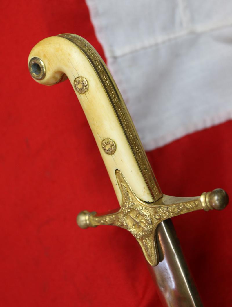 Crimean War, Indian Mutiny & Zulu War Service 1831 Pattern General Officer's Sword Mamaluke with Rare Copper Gilt & Leather Mounted Scabbard