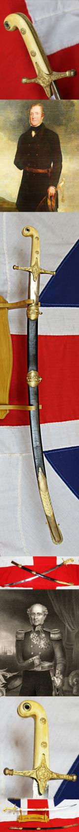 Crimean War, Indian Mutiny & Zulu War Service 1831 Pattern General Officer's Sword Mamaluke with Rare Copper Gilt & Leather Mounted Scabbard