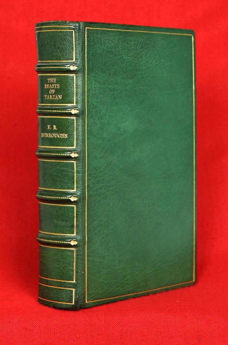 'The Beasts of Tarzan', First Edition, By Edgar Rice Burroughs -A.L.Burt & Co, New York, 1916. With Illustrations by J. Allen St. John, Bound In Full Green Morocco Leather, With Gold Tooling by Sangorski & Sutcliffe for Asprey of Bond St.London