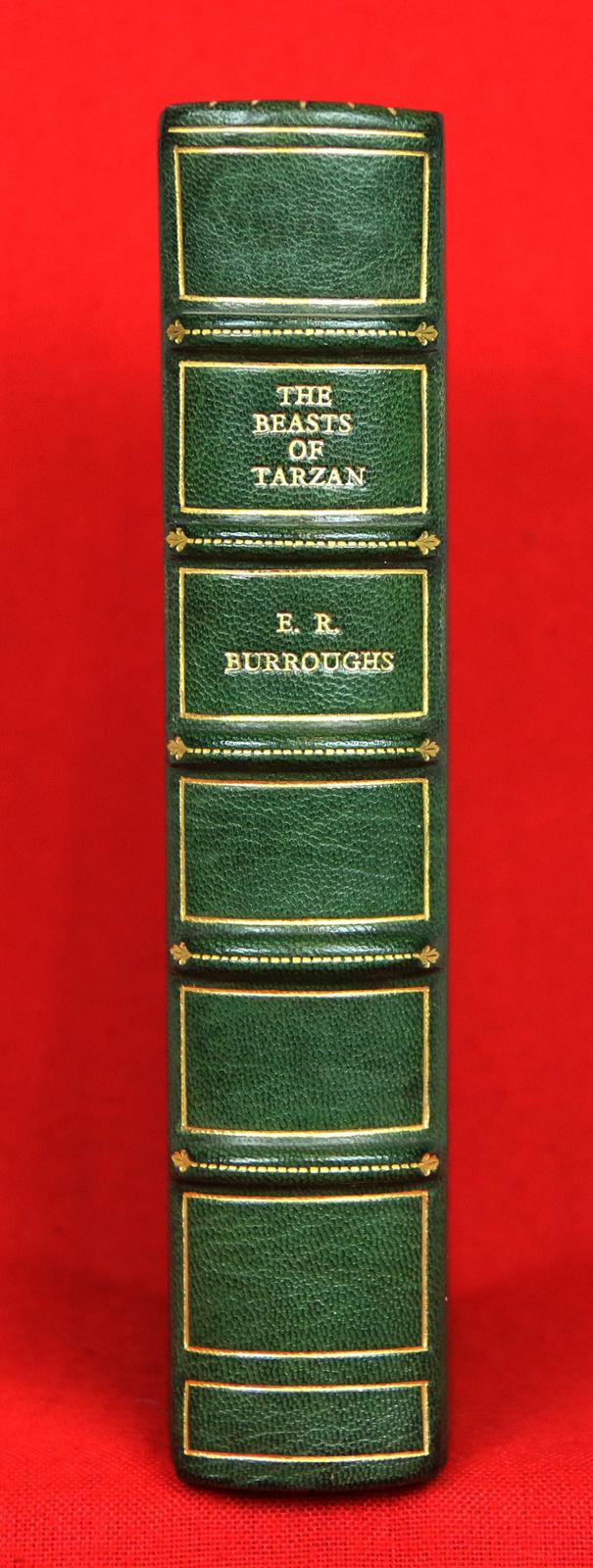 'The Beasts of Tarzan', First Edition, By Edgar Rice Burroughs -A.L.Burt & Co, New York, 1916. With Illustrations by J. Allen St. John, Bound In Full Green Morocco Leather, With Gold Tooling by Sangorski & Sutcliffe for Asprey of Bond St.London