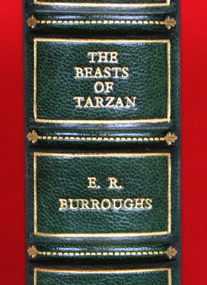 'The Beasts of Tarzan', First Edition, By Edgar Rice Burroughs -A.L.Burt & Co, New York, 1916. With Illustrations by J. Allen St. John, Bound In Full Green Morocco Leather, With Gold Tooling by Sangorski & Sutcliffe for Asprey of Bond St.London