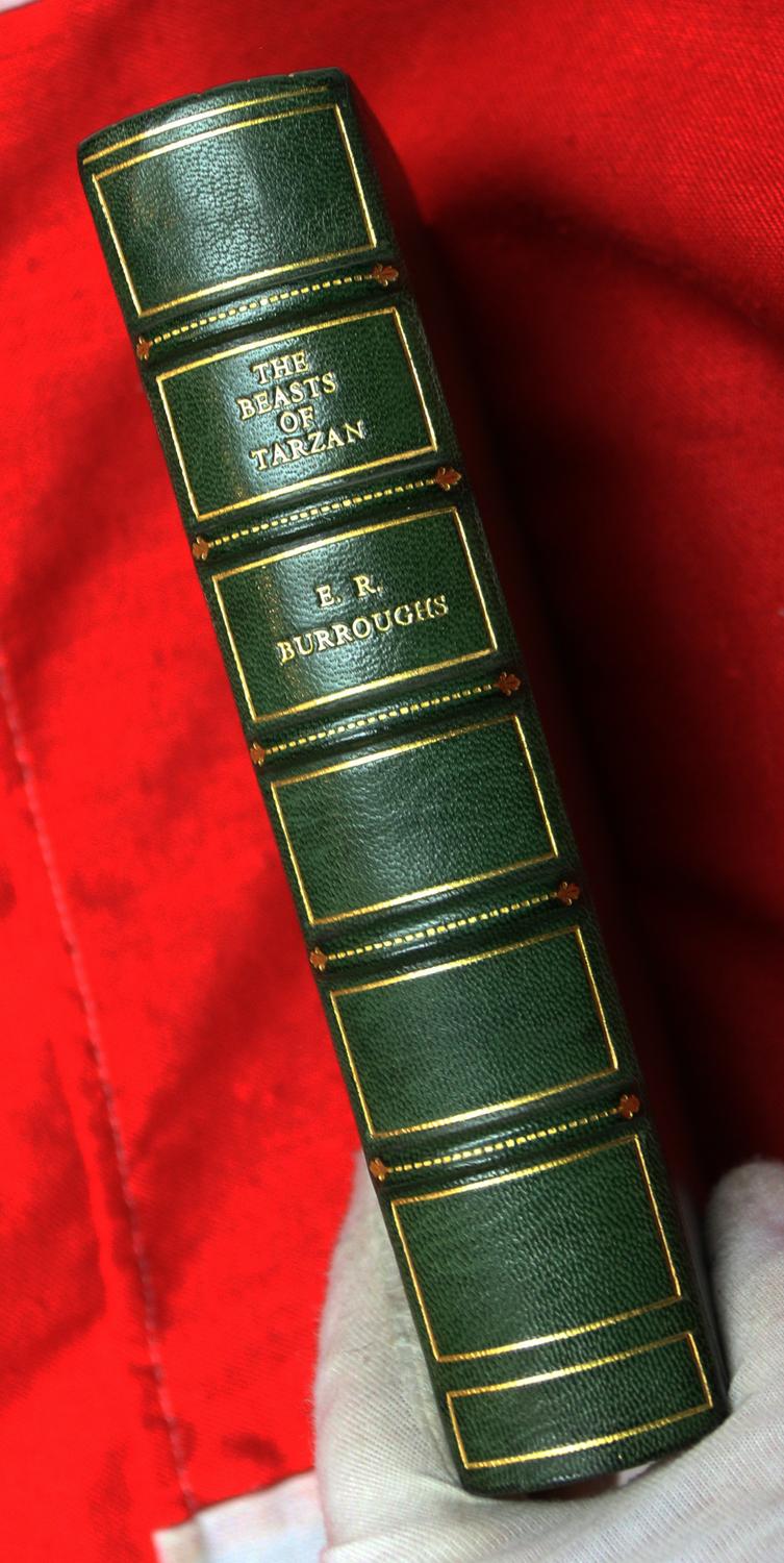 'The Beasts of Tarzan', First Edition, By Edgar Rice Burroughs -A.L.Burt & Co, New York, 1916. With Illustrations by J. Allen St. John, Bound In Full Green Morocco Leather, With Gold Tooling by Sangorski & Sutcliffe for Asprey of Bond St.London