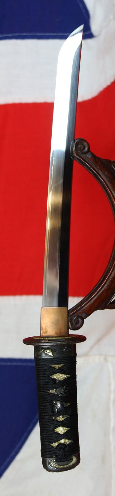 A Simply Wonderful Edo Period Samurai Tanto Museum Quality Art-Sword Decorated To The Highest Artistic Standard With Insects, in Carving, Iroe, Taka-zōgan, Zōgan, and Tsuba Inlaid with Hira Zogan with the Imperial Mon of Kiri, Paulownia Leaves