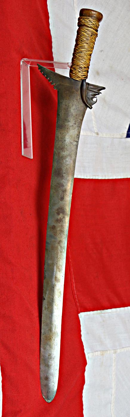 A Fabulous & Massive Antique Moro Keris Kalis, A Phillipines Pre Colonial Style Warrior's Sword