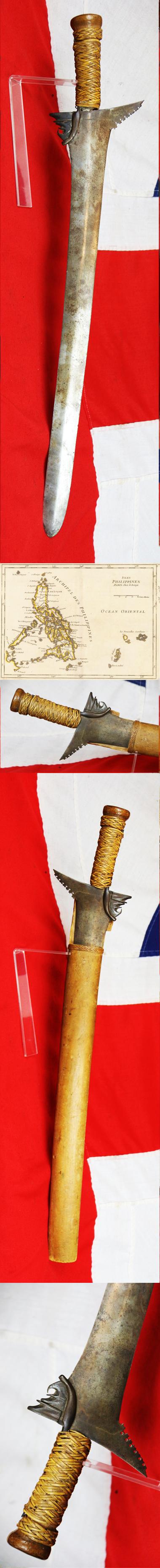 A Fabulous & Massive Antique Moro Keris Kalis, A Phillipines Pre Colonial Style Warrior's Sword