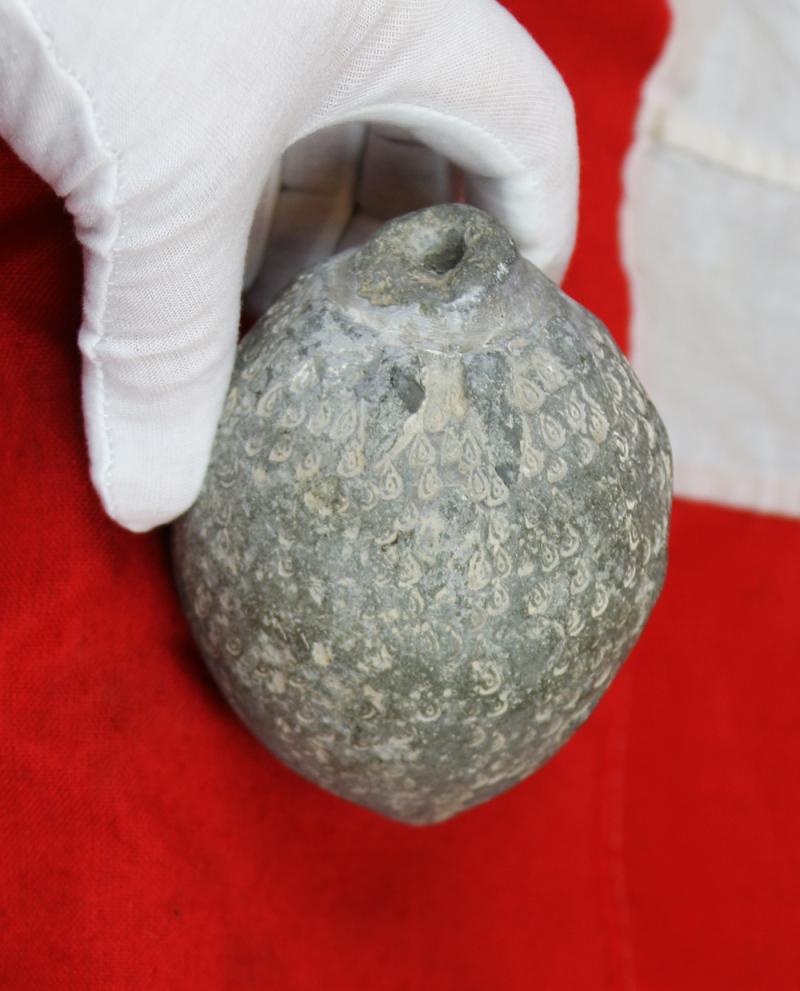One of The Rarest We Have Ever Seen, An Early Crusades Period 10th Century, Byzantine, Ceramic Greek Fire 'Grenade' Superbly Decorated With Incised Individual Flames & A Moulded 'Ball of Fire' Decor Spout Surround. Around 1,100 Years Old