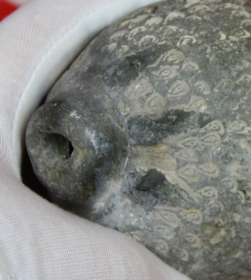 One of The Rarest We Have Ever Seen, An Early Crusades Period 10th Century, Byzantine, Ceramic Greek Fire 'Grenade' Superbly Decorated With Incised Individual Flames & A Moulded 'Ball of Fire' Decor Spout Surround. Around 1,100 Years Old