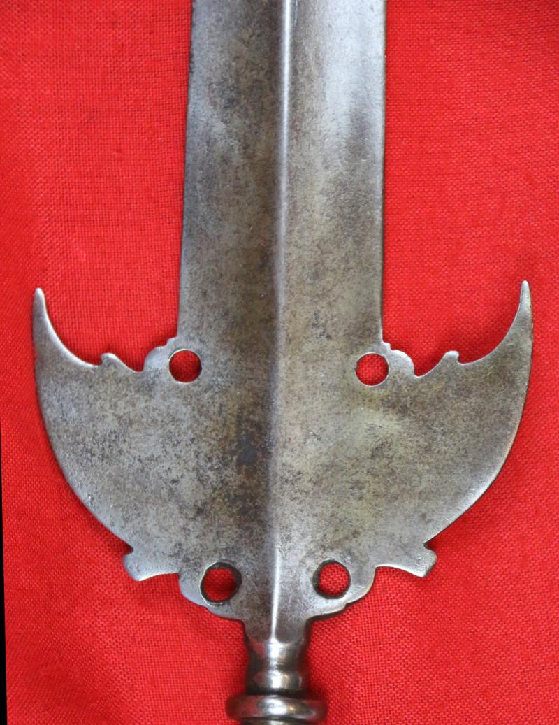 A Very Fine 17th Century Spontoon. Central Double Edge Blade With Side Wings. Used For Over 140 Years in Military Service Including From the English Stuart to Early Hanoverian Reigns, The French-Indian War & Revolutionary War In The Americas