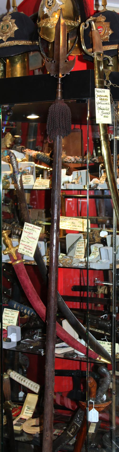 A Very Fine 17th Century Spontoon. Central Double Edge Blade With Side Wings. Used For Over 140 Years in Military Service Including From the English Stuart to Early Hanoverian Reigns, The French-Indian War & Revolutionary War In The Americas