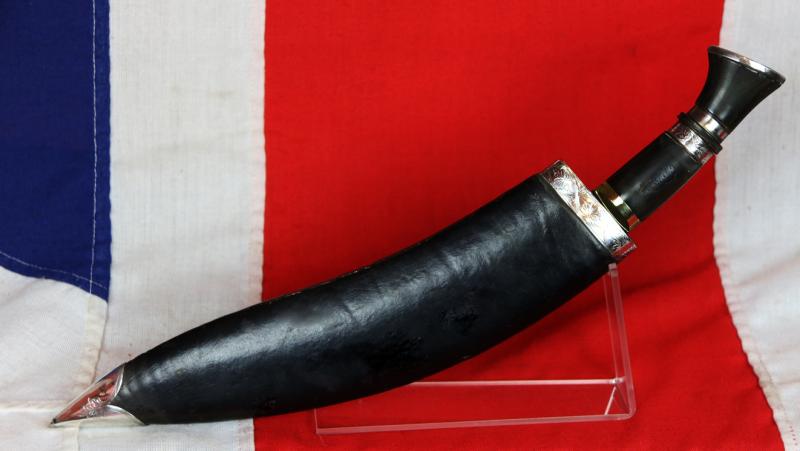A Superb, Historical, WW2 'Surrender of Japan' Presentation Silver Kukri With Superbly Engraved Silver Mounts and Pommel. Excellent Quality Honed and Tempered Blade