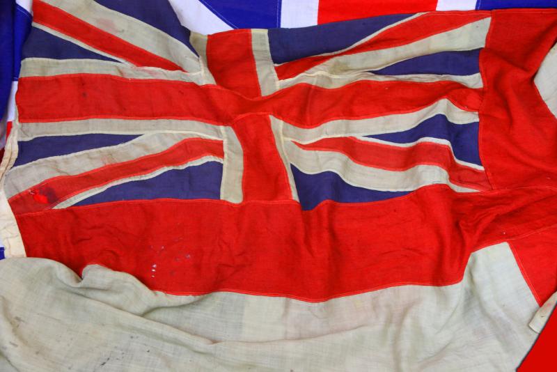 WW2 Royal Canadian Naval Battle Flag White Ensign. Made By Piggott Brothers and Co. Bishopsgate London. His Majesty's Canadian Naval Service On Juno Beach, the D.Day Normandy Landings