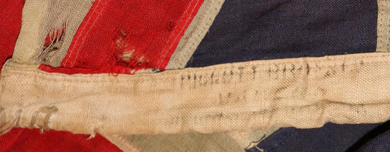 WW2 Royal Canadian Naval Battle Flag White Ensign. Made By Piggott Brothers and Co. Bishopsgate London. His Majesty's Canadian Naval Service On Juno Beach, the D.Day Normandy Landings