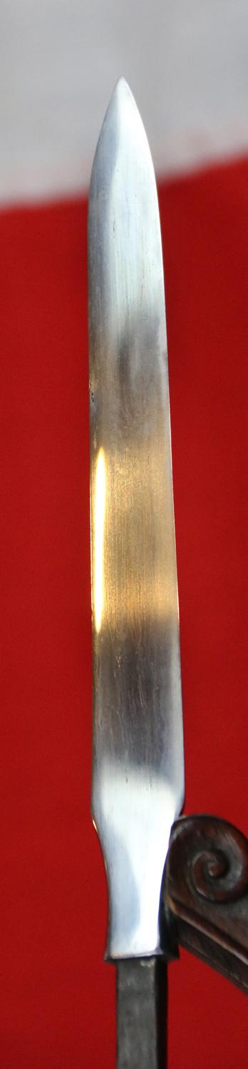 A Fine Edo Period {1600-1868} Samurai Pole Arm Yari, A Hira Sankaku Yari, The Samurai's Combat Lance With Full Tang and its Original Long Haft With Abilone Shell Decor