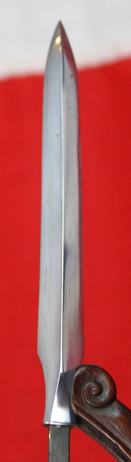 A Fine Edo Period {1600-1868} Samurai Pole Arm Yari, A Hira Sankaku Yari, The Samurai's Combat Lance With Full Tang and its Original Long Haft With Abilone Shell Decor