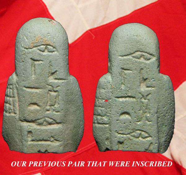 A Finally Detailed Original Ancient Egyptian Shabti a Representation of a Mummified Human Tomb Figure, The Afterlife Servant of the Mummy, in Faience Blue Glazed Late Period, Dynasty XXVI, 664-525 B. C. From the Tomb of the Female Owner Bastet-ir-dis