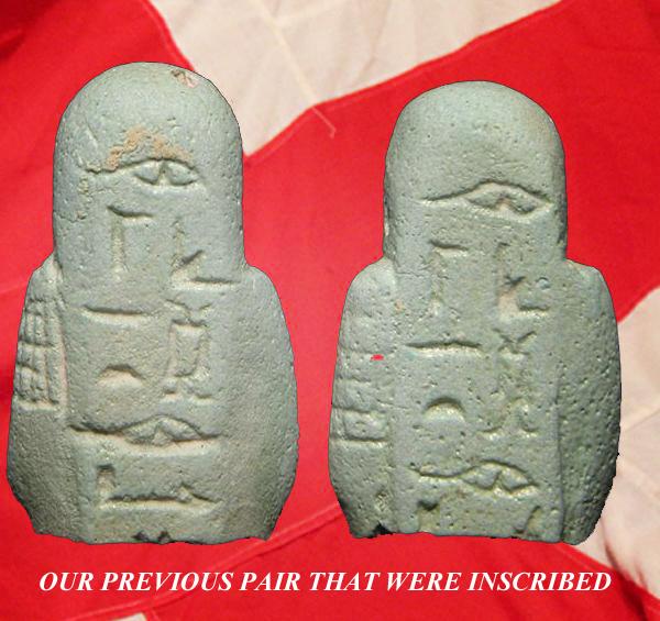 A Finally Detailed Original Ancient Egyptian Shabti a Representation of a Mummified Human Tomb Figure, The Afterlife Servant of the Mummy, in Faience Blue Glazed Late Period, Dynasty XXVI, 664-525 B. C. From the Tomb of the Female Owner Bastet-ir-dis