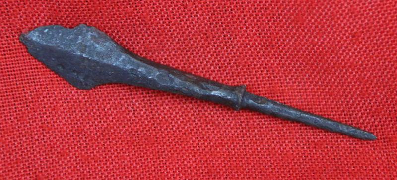 A Superb Condition Relic From the Battle of Agincourt. A Fierce-Some Armour or Helmet Piercing Welsh Longbowman'sTanged Long Arrowhead. Recovered From Azincourt in the 1820's