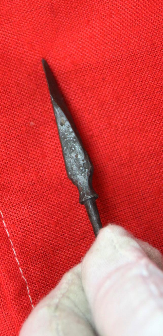 A Superb Condition Relic From the Battle of Agincourt. A Fierce-Some Armour or Helmet Piercing Welsh Longbowman'sTanged Long Arrowhead. Recovered From Azincourt in the 1820's