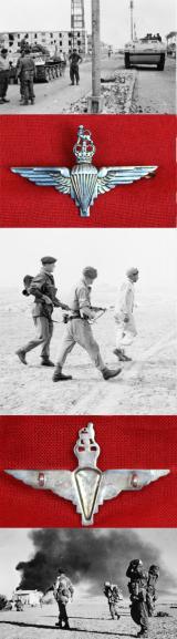 A Good Silver Parachute Regiment Officer's Cap Badge 3rd Battalion Parachute Regt. Suez Campaign. Operations Telescope & Musketeer. A Franco-British Victory, Confounded by a Political Blunder