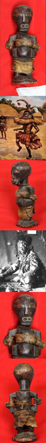 An Original Congolese Songye Fetish Female 'Power Figure'. A Most Beautiful and Perfect Example Of The Combination of Esoteric, Spiritually Symbolic & Cultural African Tribal Art From The Last Century. Late 19th to Early 20th Century.