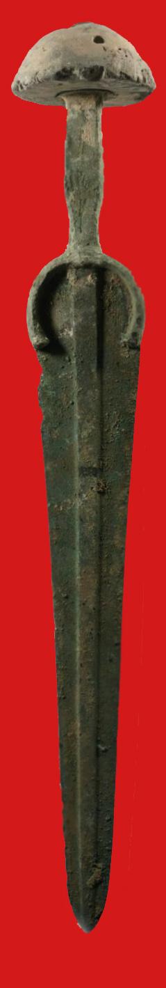 A Simply Exquisite Original Bronze Age Short Sword Used From The Trojan Wars To The Greco-Persian Wars Era. The Trojan War Was Waged Against the City of Troy by the Achaeans (Greeks) After Paris of Troy Took Helen From Her Husband Menelaus, King of Sparta