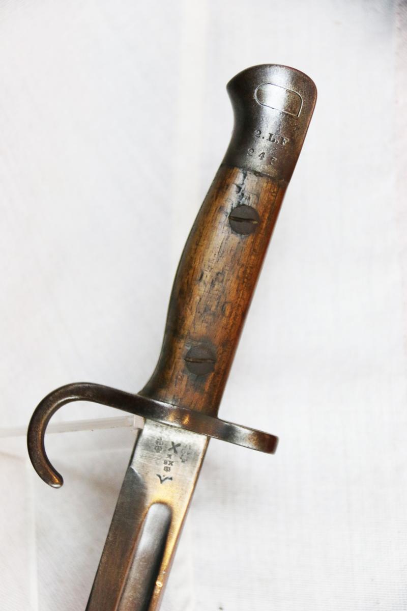 1907 King Edward VIIth Wilkinson Sword Enfield Bayonet For the Early SMLE Rifle in Original Scabbard & Canvas Frog. issued To The 2nd Bt. Lancashire Fusiliers