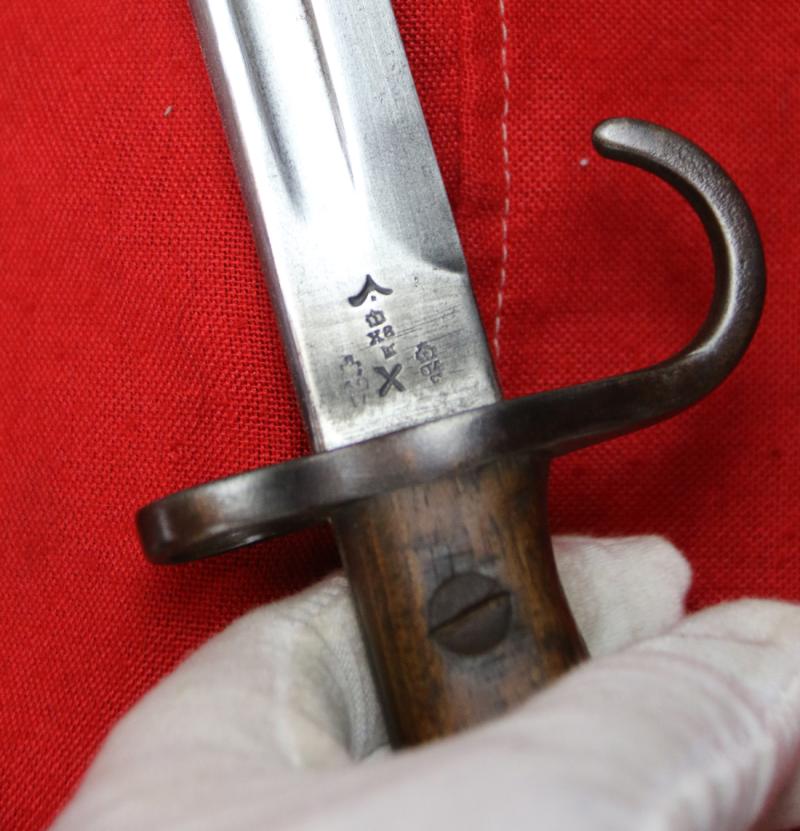 1907 King Edward VIIth Wilkinson Sword Enfield Bayonet For the Early SMLE Rifle in Original Scabbard & Canvas Frog. issued To The 2nd Bt. Lancashire Fusiliers