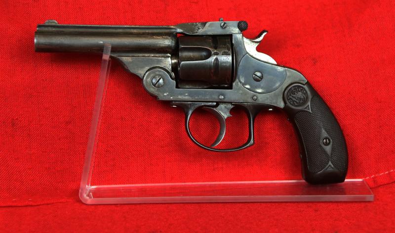 A Rare, and Most Attractive Early Model Antique Smith & Wesson Mahoghany Cased .38 Cal. Double Action 5 Shot Revolver. Rare Three Figure Serial Number Circa 1880