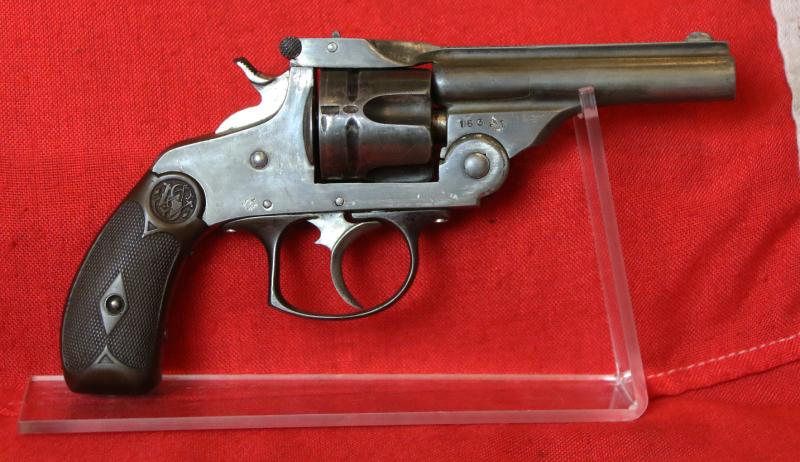 A Rare, and Most Attractive Early Model Antique Smith & Wesson Mahoghany Cased .38 Cal. Double Action 5 Shot Revolver. Rare Three Figure Serial Number Circa 1880