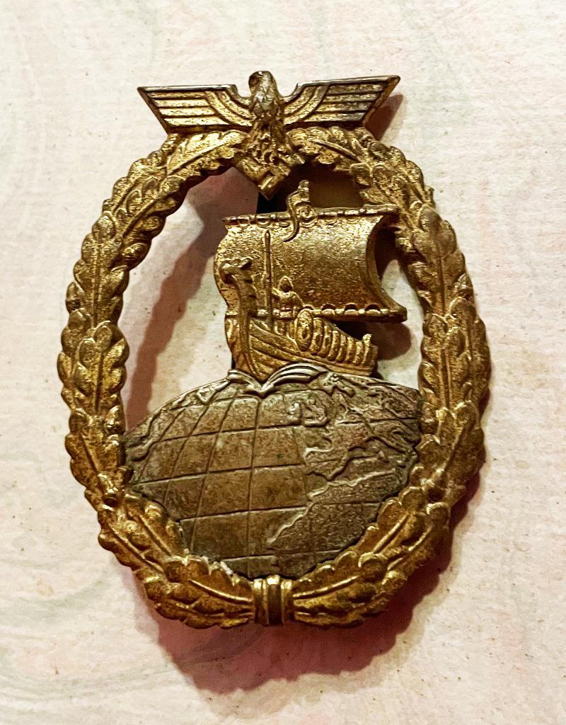 A “Kriegsabzeichen für Hilfskreuzer” (Auxiliary Cruiser War Badge From One Of Ian Fleming’s Naval Intelligence Section’s So Called ‘Red Indians’ 30 Commando Special Engineering Unit