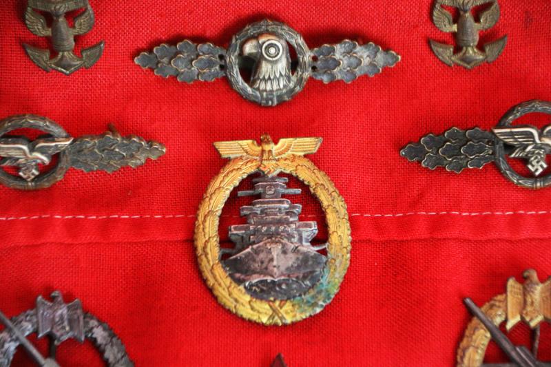 A Superb & Early Kriegsmarine High Seas Fleet Badge by Adolf Bock Ausf Schwerin, Berlin {Flottenkriegsabzeichen} From One Of Ian Fleming’s Naval Intelligence Section’s So Called ‘Red Indians’ 30 Commando Special Engineering Unit