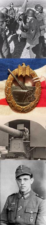 A Very Good Original, WW2, Kriegsmarine Coastal Artillery Combat Badge Kriegsabzeichen für die Marineartillerie By Friedrich Linden of Lüdenscheid. From One Of Ian Fleming’s Naval Intelligence Section’s So Called ‘Red Indians’ 30 Commando Special Engineer