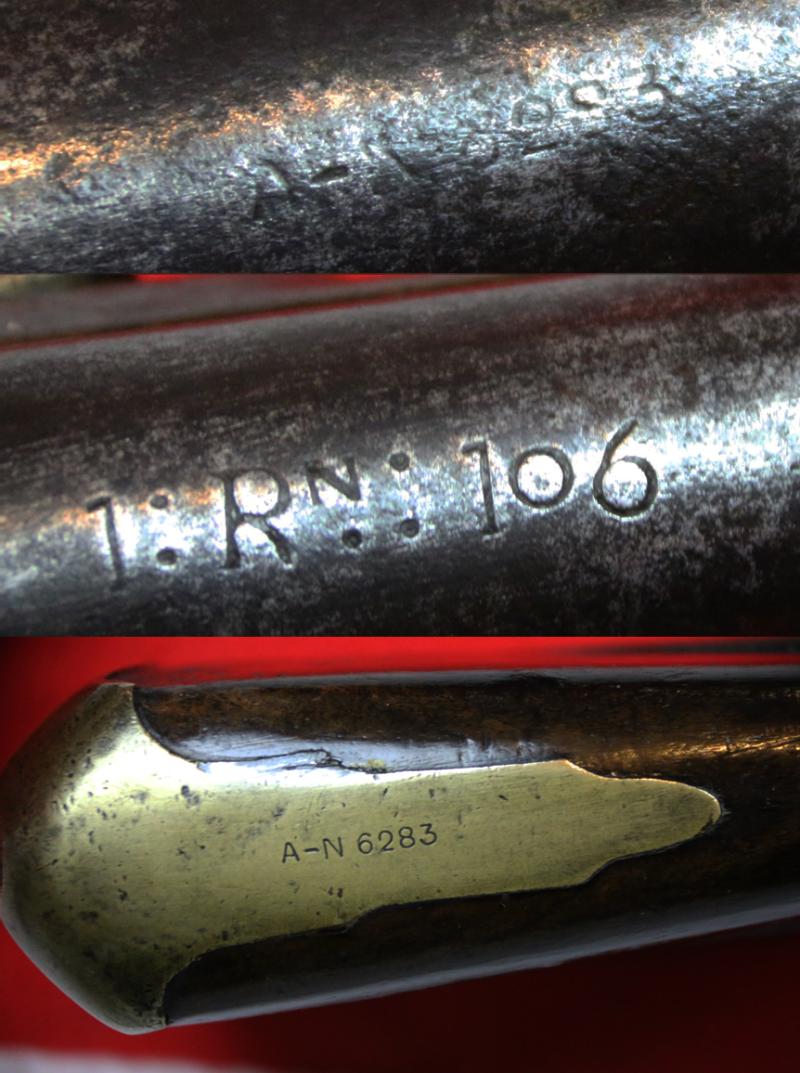 A Beauty! Scottish Regt. Issue 'Tower Of London' GR Crown 'Brown Bess' Musket of the Napoleonic Wars, Peninsular War & Waterloo With Bayonet. Scottish Regimental Markings for Renfrewshire Regt. Then Transferred To The 42nd Foot the 'Black Watch'