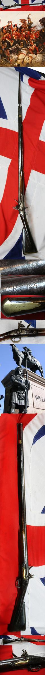 A Beauty! Scottish Regt. Issue 'Tower Of London' GR Crown 'Brown Bess' Musket of the Napoleonic Wars, Peninsular War & Waterloo With Bayonet. Scottish Regimental Markings for Renfrewshire Regt. Then Transferred To The 42nd Foot the 'Black Watch'