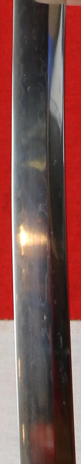 An Ancient Koto Period Samurai Sword, Almost 600 Years old, From The Sengoku Jidai. A Handachi Mounted Katana, With Beautiful Deep Red Ishime Urushi Lacquer Saya, Contrasted With Spectacular Green-Blue Silk Tsuka-ito, Set With Hammered Silver Onlaid Mount