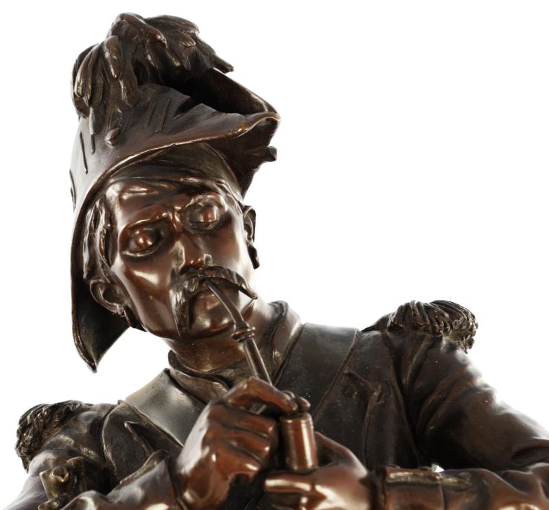 Magnificent Large Pair of Antique,19th Century French Napoleonic Bronzes of 'Old Guard' Soldiers, a Drummer & Grenadier.'Avant le Combat' & 'Apres le Combat' Henri Dumaige. French Soldiers Often Referred to Napoleon's Old Guard as