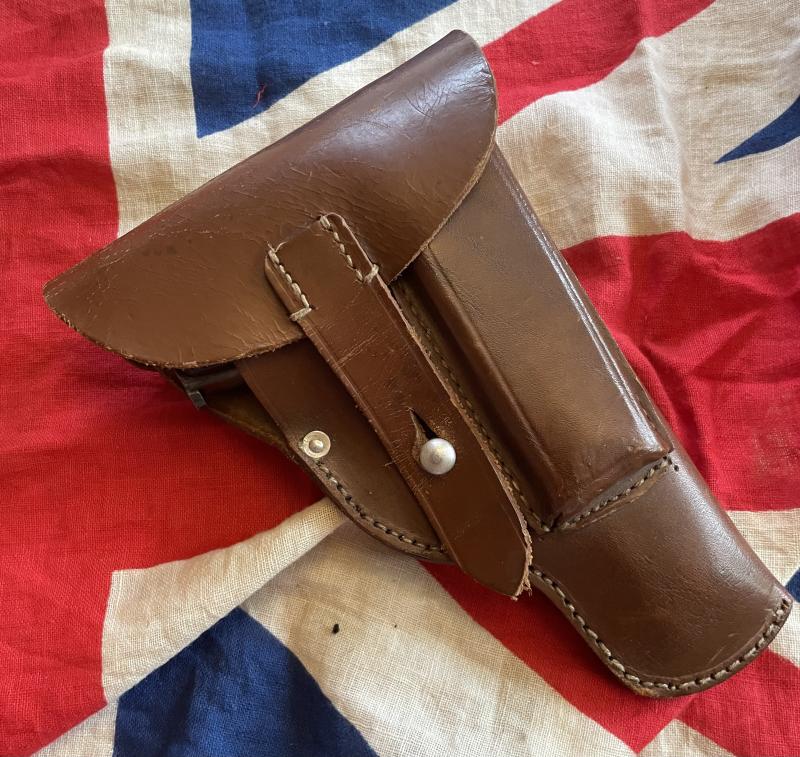 An Exemplary WW2 1942 Dated Berlin Issue Third Reich Polizei, Gestapo, and Sicherheitspolizei PPK Holster Berlin Maker Marked & Dated With Polizei Eagle Waffen Stamp