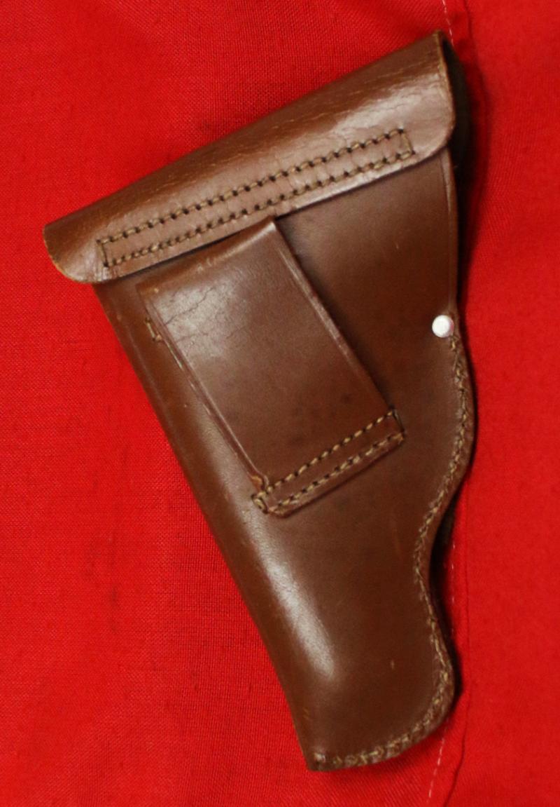 An Exemplary WW2 1942 Dated Berlin Issue Third Reich Polizei, Gestapo, and Sicherheitspolizei PPK Holster Berlin Maker Marked & Dated With Polizei Eagle Waffen Stamp