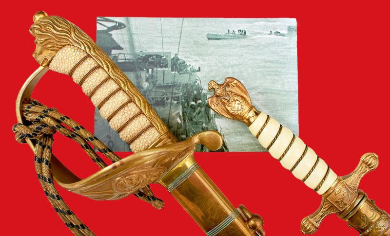 NOW SOLD!! The Most Historical German Officer’s Dagger War Trophy of WW2. Recovered From The Map Room Aboard U-110. The Most Important Capture of WW2. U110 Commanded by Kptlt Fritz Julius Lemp, Hero Of Germany, For His Attack on Battleship HMS Barham