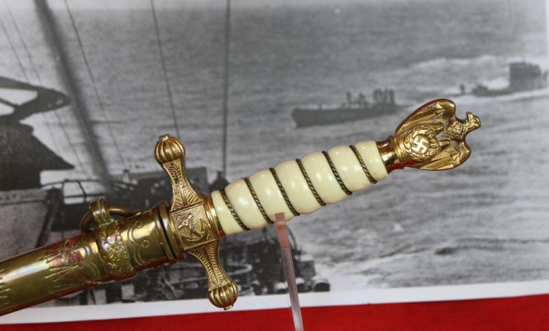 NOW SOLD!! The Most Historical German Officer’s Dagger War Trophy of WW2. Recovered From The Map Room Aboard U-110. The Most Important Capture of WW2. U110 Commanded by Kptlt Fritz Julius Lemp, Hero Of Germany, For His Attack on Battleship HMS Barham