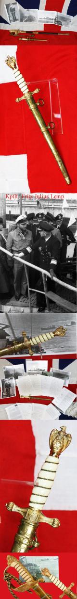 NOW SOLD!! The Most Historical German Officer’s Dagger War Trophy of WW2. Recovered From The Map Room Aboard U-110. The Most Important Capture of WW2. U110 Commanded by Kptlt Fritz Julius Lemp, Hero Of Germany, For His Attack on Battleship HMS Barham