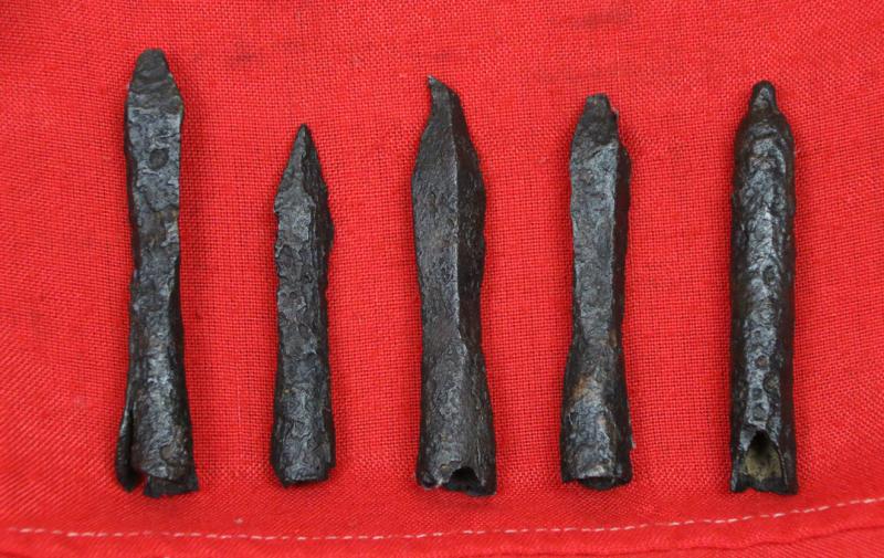 Very Small Exclusive Collection of Amazing Crossbow Relics From the 1st Battle of Scottish Independence, The Battle of Bannockburn, in 1314, Crossbow Quarrel Heads. The Decisive Victory of Robert the Bruce In Combat Against King Edward II