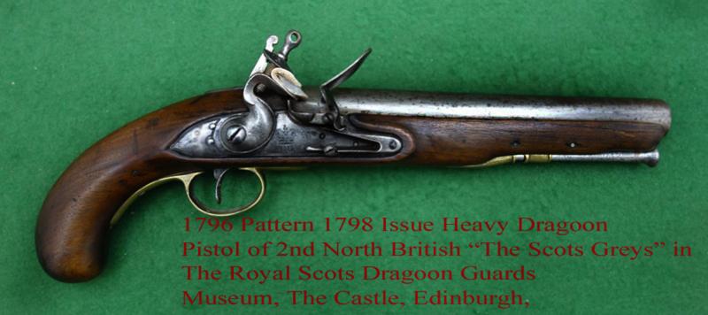 Historical 1796 pat. Heavy Dragoon Trooper's Pistol, Tower of London Proofs, of Waterloo, Used by the Union & Household Brigade, Service Issue, .75 Upgraded Barrel Size Version of 1798. For Extra Penetrative Power Against French Cuirassiers Breast Armour