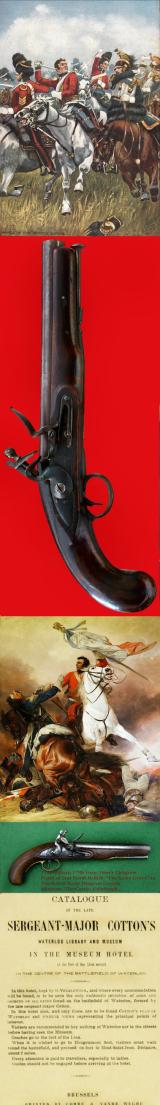 Historical 1796 pat. Heavy Dragoon Trooper's Pistol, Tower of London Proofs, of Waterloo, Used by the Union & Household Brigade, Service Issue, .75 Upgraded Barrel Size Version of 1798. For Extra Penetrative Power Against French Cuirassiers Breast Armour