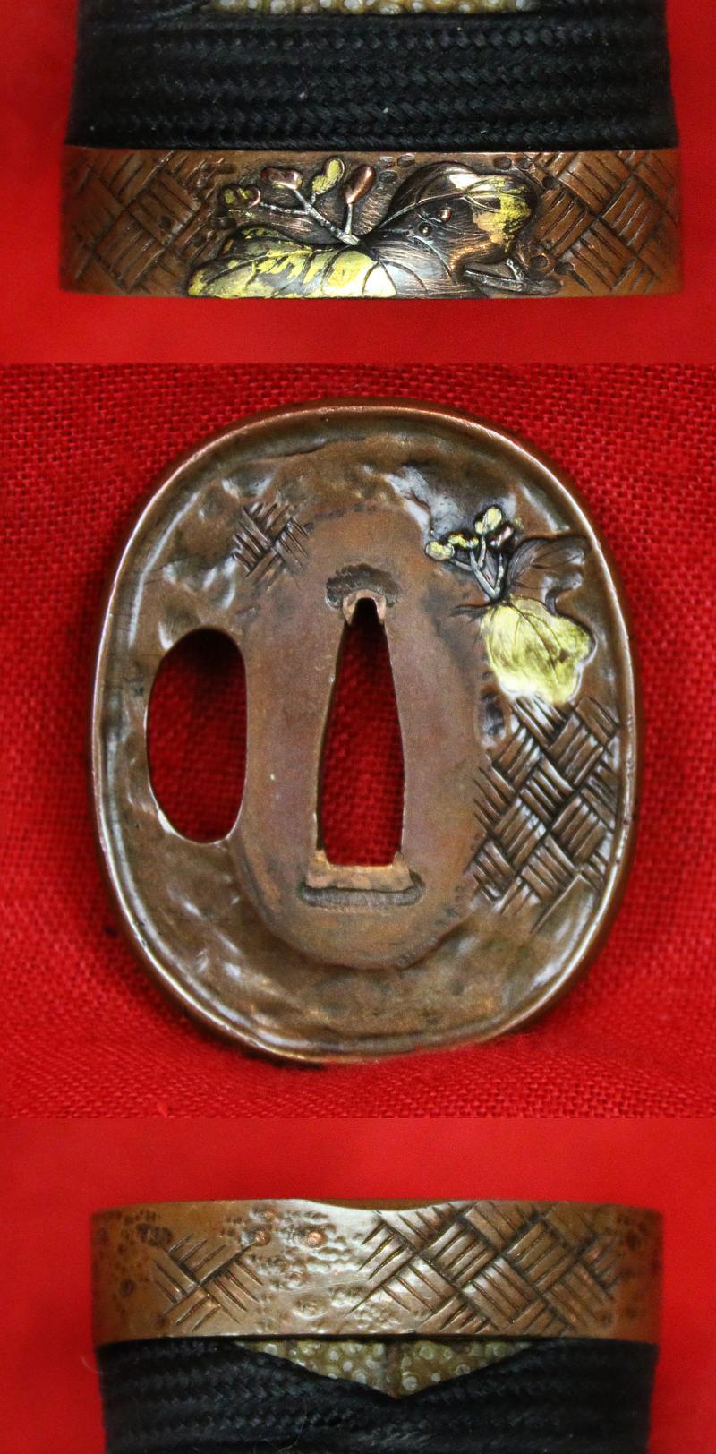 A Wonderful Samurai Sword Wakazashi Circa 1600 Mounted with a Fully Matching Original Edo Suite of Kiri 桐, The Japanese Empress Tree Design Mounts of Very High Quality, In Exceptional Overall Condition