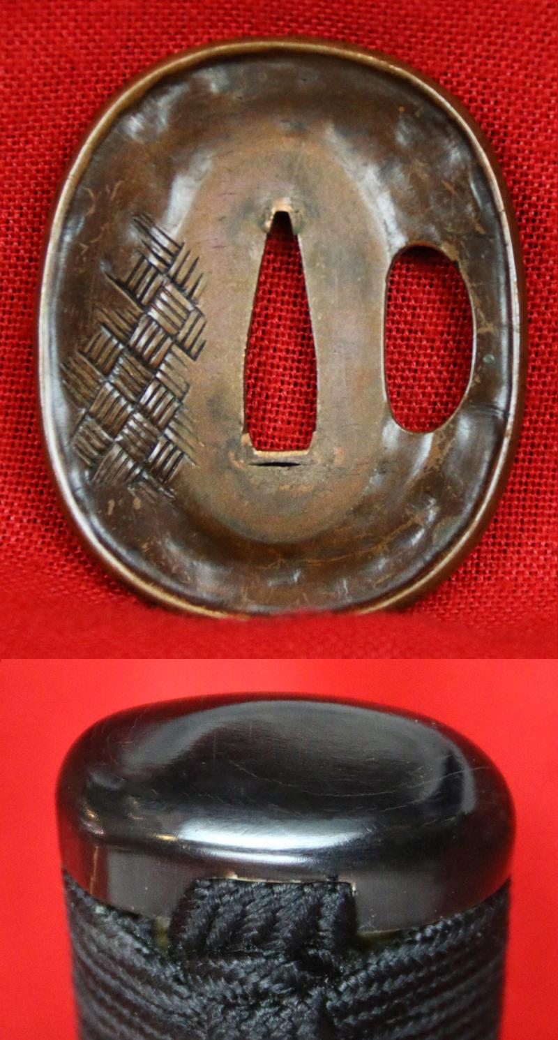 A Wonderful Samurai Sword Wakazashi Circa 1600 Mounted with a Fully Matching Original Edo Suite of Kiri 桐, The Japanese Empress Tree Design Mounts of Very High Quality, In Exceptional Overall Condition