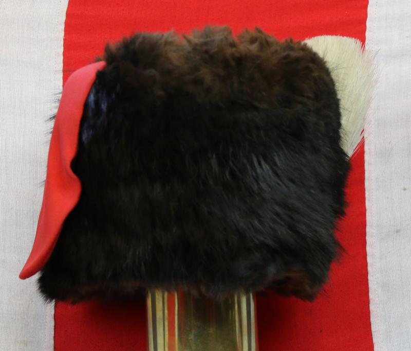 A Superb Boer War Period Royal Artillery Officer's Sable Busby With Near Mint Gilt Grenade Plume Holder With Royal Crested Badge of the Royal Artillery.