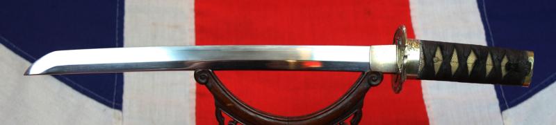 A Most Attractive & Handsome Antique Shinto Wakazashi Around 1600. With Silver Koshirae & Late Edo Sukashi Hawk & Chidori Tsuba. Fine Blade With Beautiful Suguha Hamon, Itame Hada. In Full and Beautiful Polish .