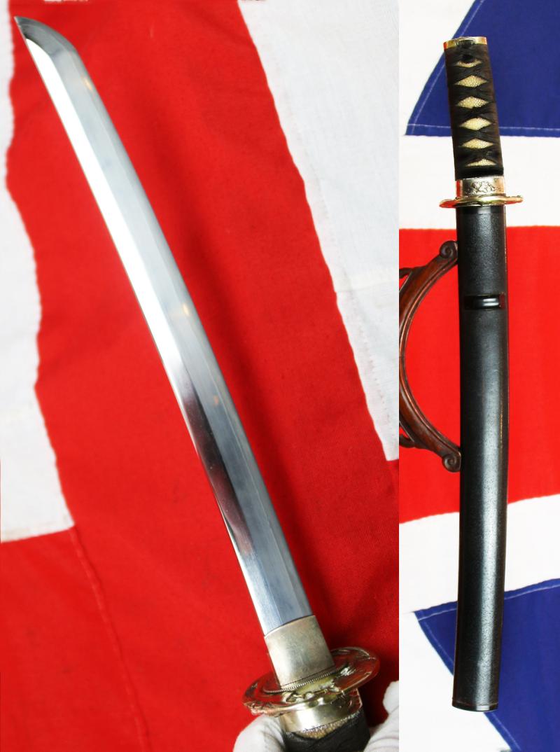 A Most Attractive & Handsome Antique Shinto Wakazashi Around 1600. With Silver Koshirae & Late Edo Sukashi Hawk & Chidori Tsuba. Fine Blade With Beautiful Suguha Hamon, Itame Hada. In Full and Beautiful Polish .